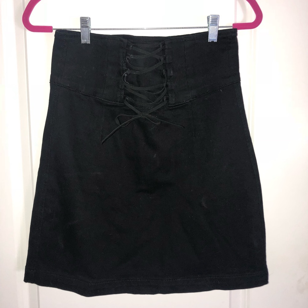Lace-up mini skirt from Express